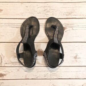 Madden Girl Black Sequin Strapy Sandals